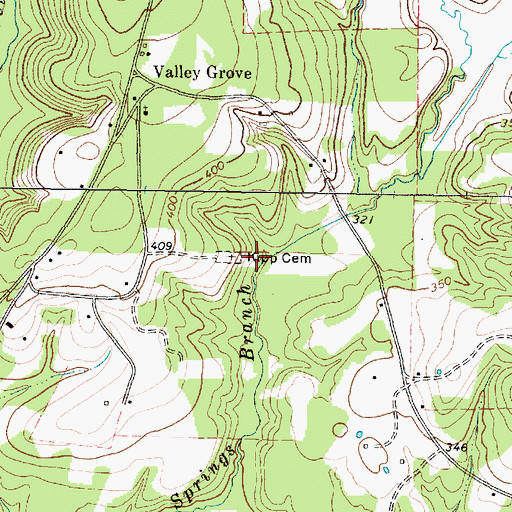 Topographic Map of Kipp Cemetery, TX