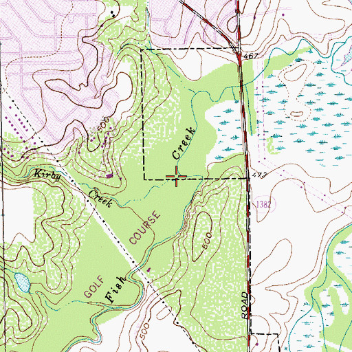 Topographic Map of Kirby Creek, TX