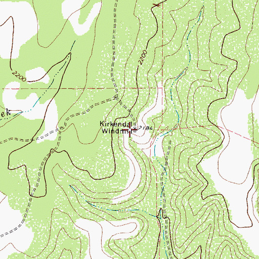 Topographic Map of Kirkendall Windmill, TX