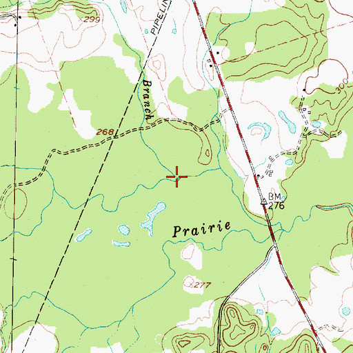 Topographic Map of Kitchen Branch, TX