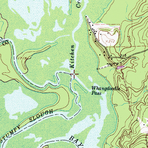 Topographic Map of Kitchen Creek, TX