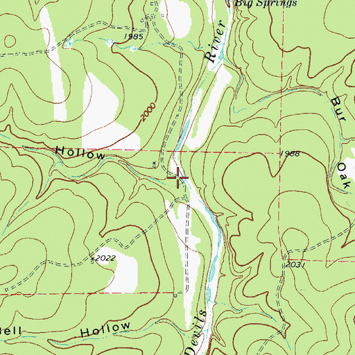 Topographic Map of Kits Hollow, TX