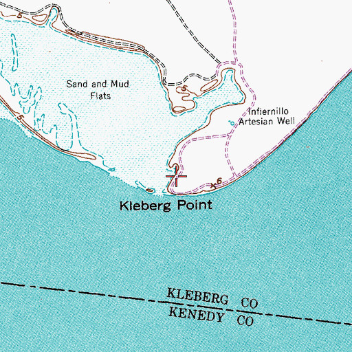Topographic Map of Kleberg Point, TX