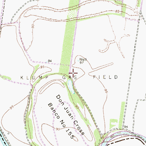 Topographic Map of Klump Gas Field, TX