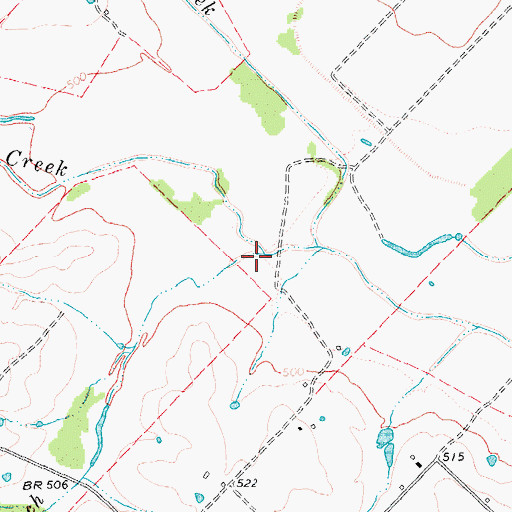 Topographic Map of Klutts Branch, TX