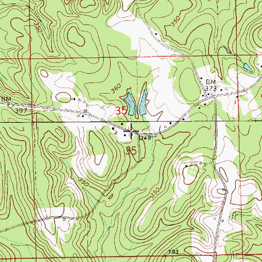 Topographic Map of Faith Church, AL