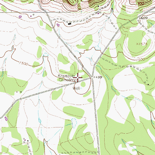 Topographic Map of Knuepper Cemetery, TX