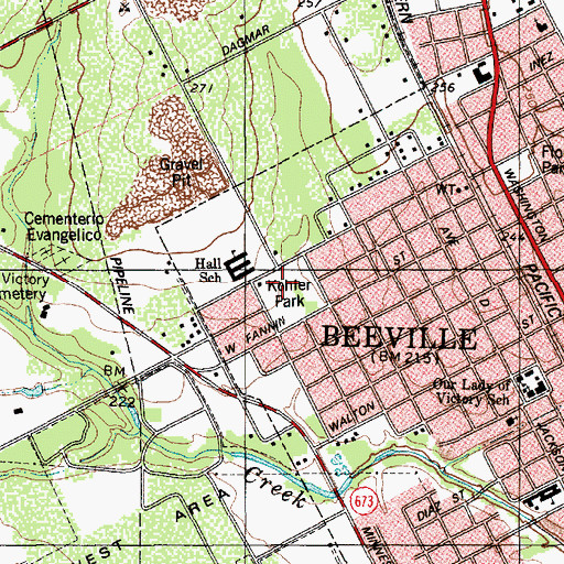 Topographic Map of Kobler Park, TX