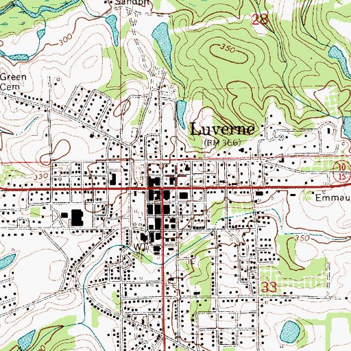 Topographic Map of First Baptist Church, AL