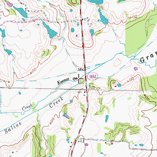 Topographic Map of Koonce Creek, TX