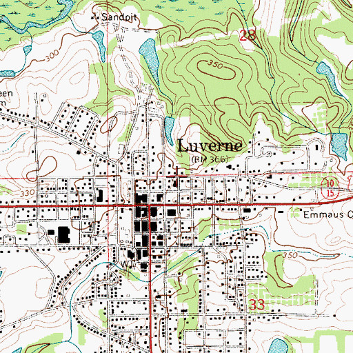 Topographic Map of First Methodist Church, AL