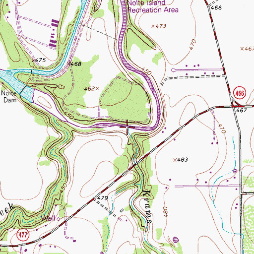 Topographic Map of Krams Creek, TX