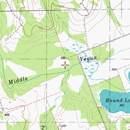 Topographic Map of Krones Creek, TX