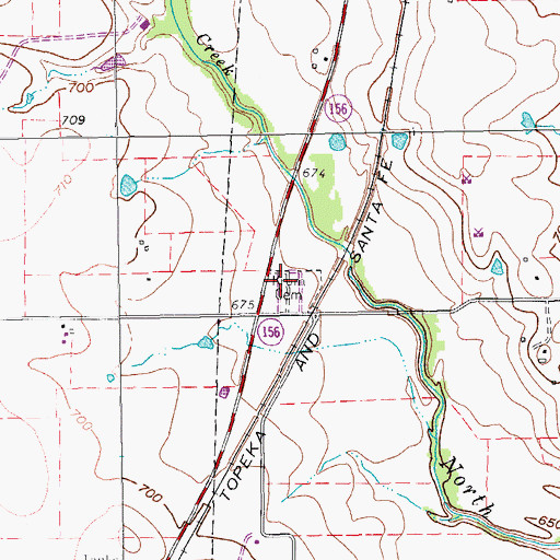 Topographic Map of Krum Cemetery, TX