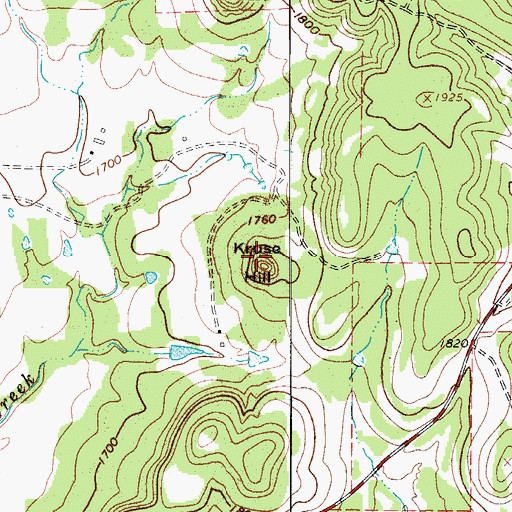Topographic Map of Kruse Hill, TX