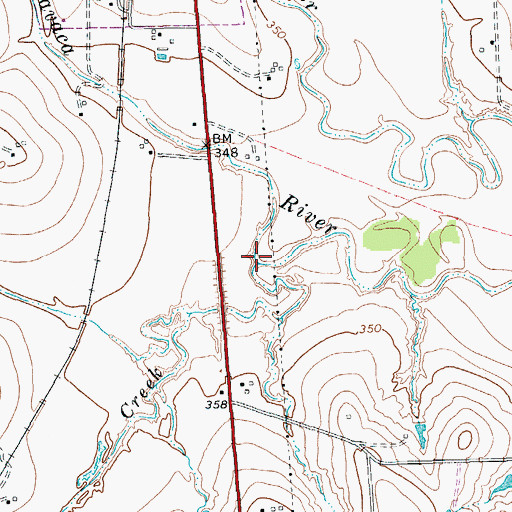 Topographic Map of Kuehns Creek, TX
