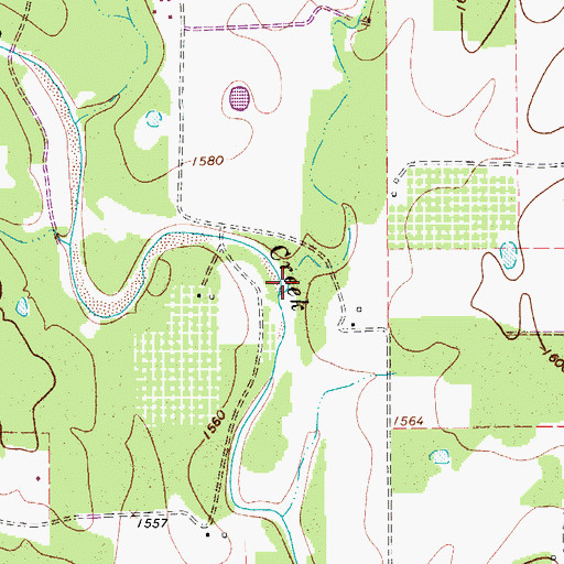 Topographic Map of Kuhlman Creek, TX