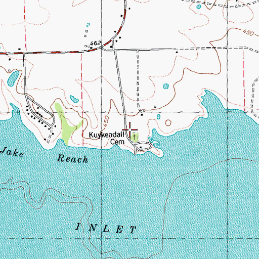 Topographic Map of Kuykendall Cemetery, TX