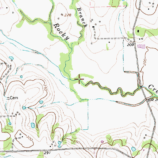 Topographic Map of Kuykendall Creek, TX