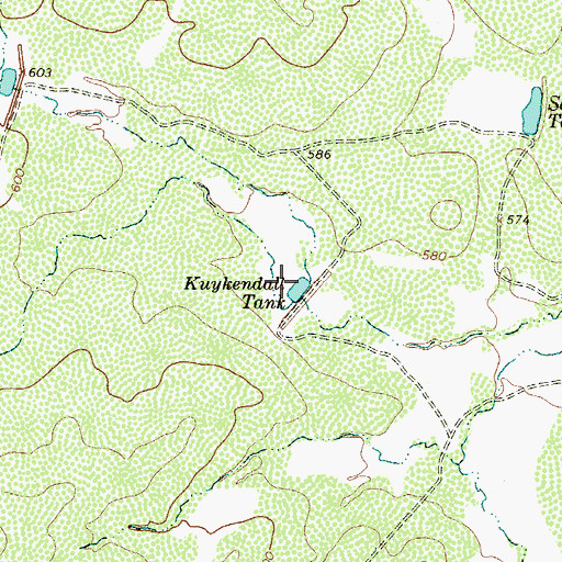 Topographic Map of Kuykendall Tank, TX