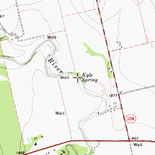 Topographic Map of Kyle Spring, TX