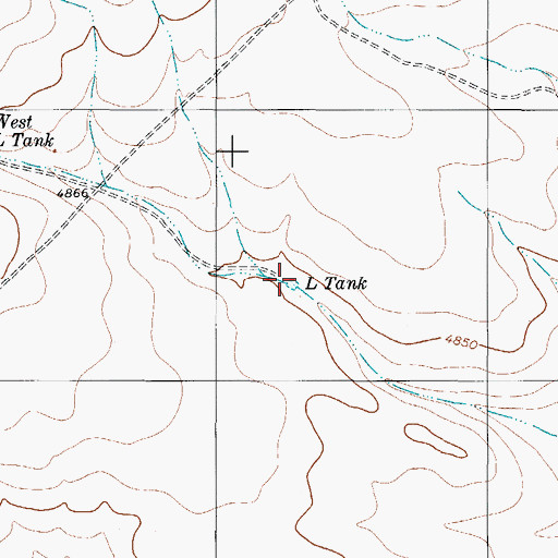 Topographic Map of L Tank, TX