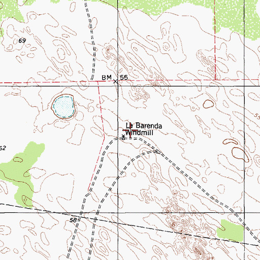 Topographic Map of La Barenda Windmill, TX