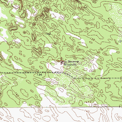 Topographic Map of La Becerra Windmill, TX