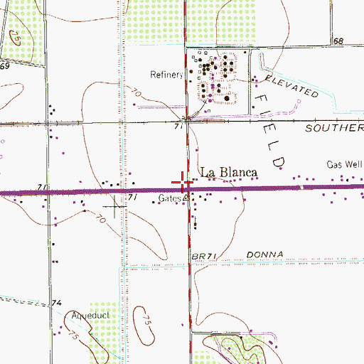 Topographic Map of La Blanca, TX