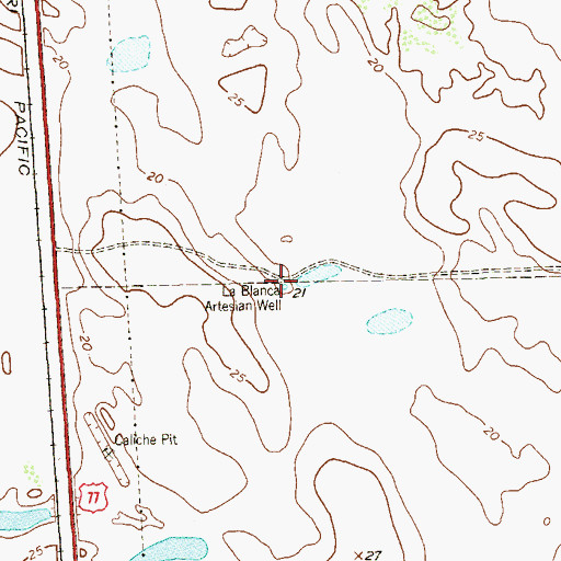 Topographic Map of La Blanca Artesian Well, TX