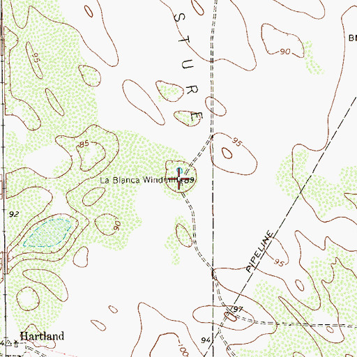 Topographic Map of La Blanca Windmill, TX