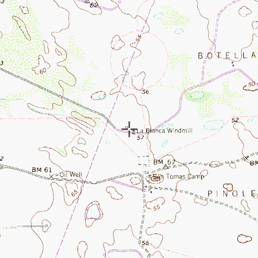 Topographic Map of La Blanca Windmill, TX