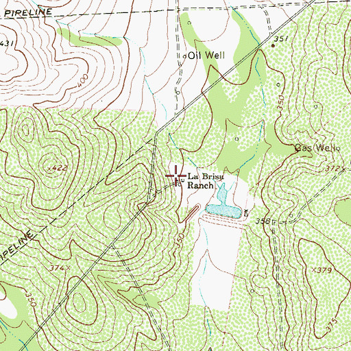 Topographic Map of La Brisa Ranch, TX