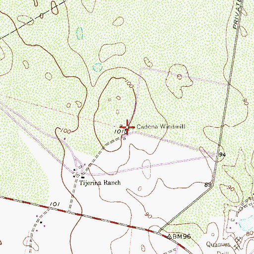 Topographic Map of La Cadena Windmill, TX