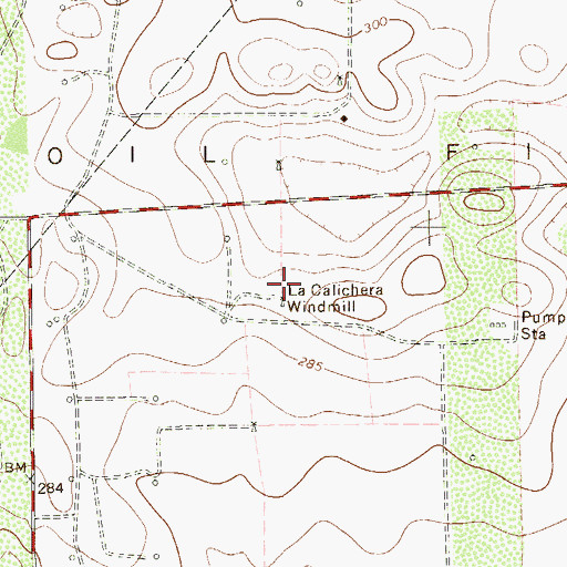 Topographic Map of La Calichera Windmill, TX