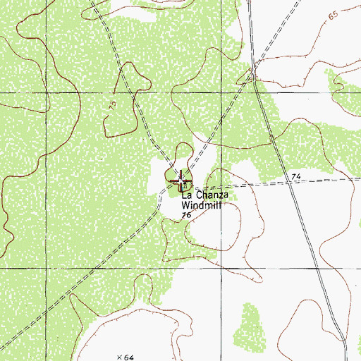 Topographic Map of La Chanza Windmill, TX