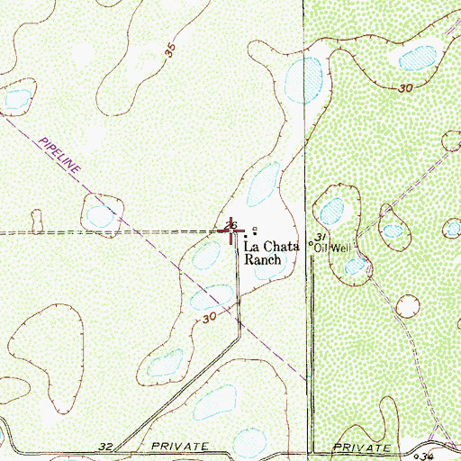 Topographic Map of La Chata Ranch, TX