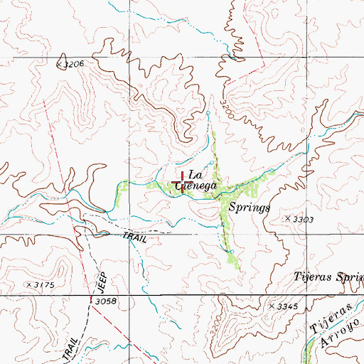 Topographic Map of La Cienega, TX