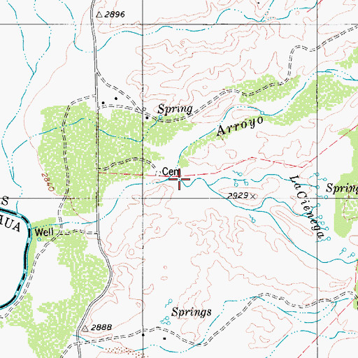 Topographic Map of La Cienega, TX