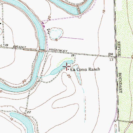 Topographic Map of La Coma Ranch, TX