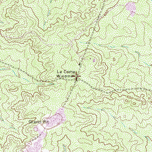 Topographic Map of La Coma Windmill, TX