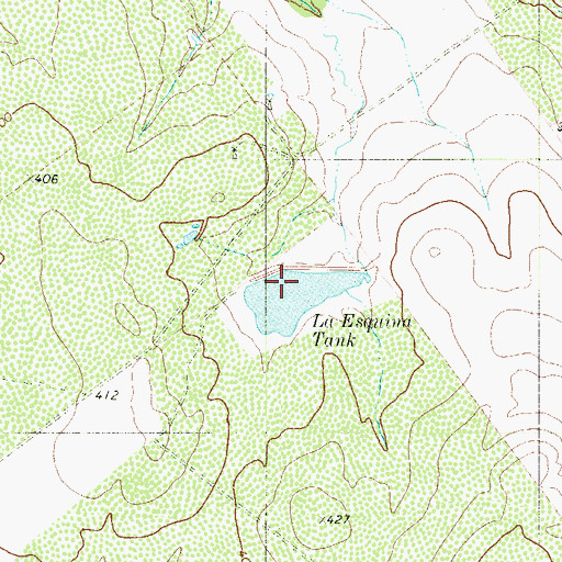 Topographic Map of La Esquina Tank, TX