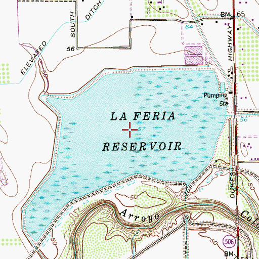 Topographic Map of La Feria Reservoir, TX