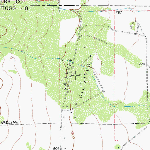 Topographic Map of La Fevre Oil Field, TX