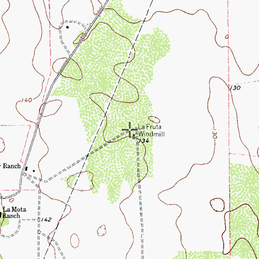 Topographic Map of La Fruta Windmill, TX