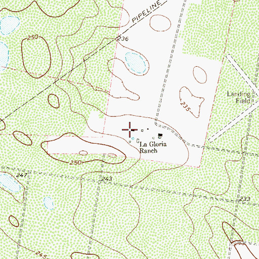 Topographic Map of La Gloria Ranch, TX
