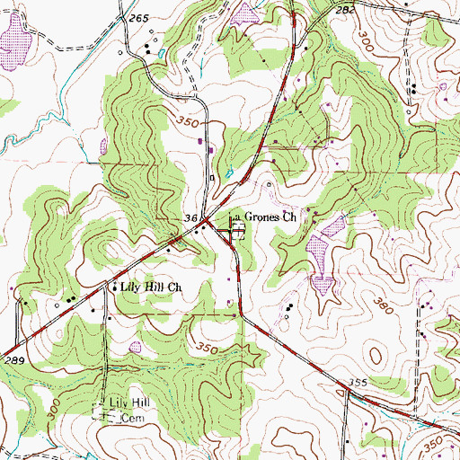 Topographic Map of La Grones Church, TX