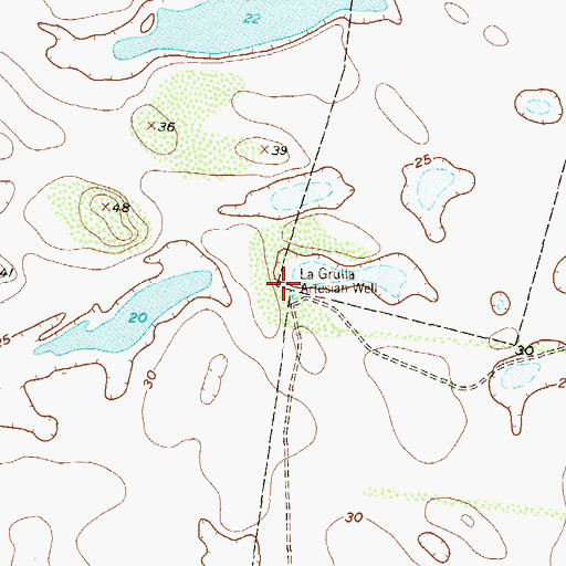 Topographic Map of La Grulla Artesian Well, TX