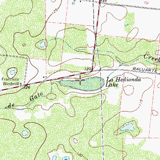 Topographic Map of La Hedionda Lake, TX