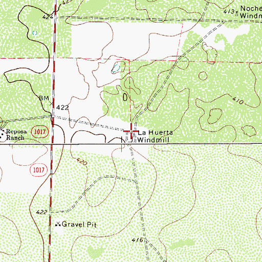Topographic Map of La Huerta Windmill, TX
